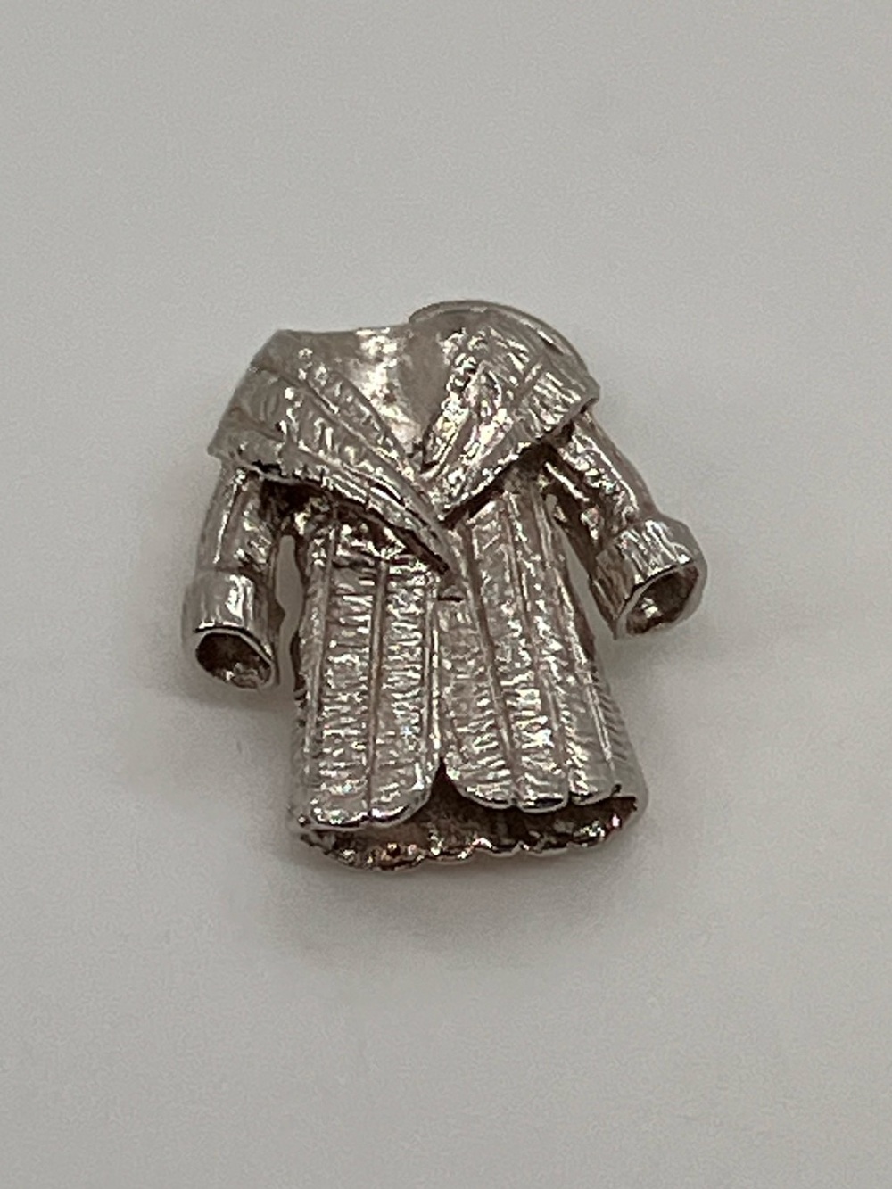 Vtg 925 Textured Fur Coat Jacket Charm Sterling Silver